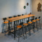 Mesa de bar con caballete rectangular para interiores industriales en metal y madera