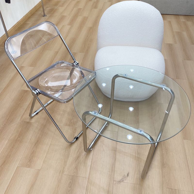 Tavolino da cocktail in vetro moderno round 1 tavolino da caffè singolo