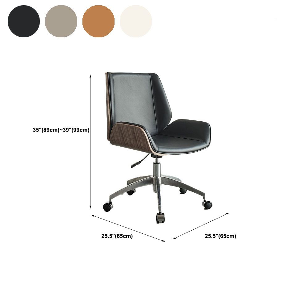 Low Back Office Chair Armless Leather Desk Chair with Wheels Clearhalo 'furn' 'furn_office_chair' 'Furniture' 'Office Chairs' 'Office Furniture' 'office_chair' 1200x1200_f90bff72-8b79-4cb5-9af5-4e1a9a5166e8