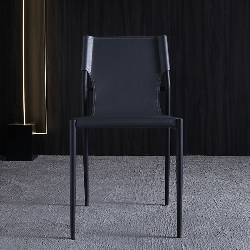 Contemporary Dining Leather Chair Armless Side Chair for Home Use Clearhalo 'Dining Chairs' 'Dining Tables & Seating' 'dining_chair' 'furn' 'furn_dining_chair' 'Furniture' 'furniture_dining_chair' 'Kitchen & Dining Furniture' 1200x1200_f90c3d92-4cb6-4ba1-a41a-5e0ce7019de3