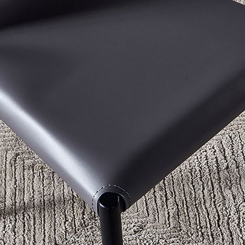 Industrial Style Armless Solid Back Chair for Kitchen Leather Dining Side Chair Clearhalo ' kitchen&dining_furn' 'Dining Chairs' 'Dining Tables & Seating' 'dining_chair' 'furn' 'furn_dining_chair' 'Furniture' 'furniture_dining_chair' 'Kitchen & Dining Furniture' 'kitchen' 1200x1200_f90c4f61-5d17-42c6-9b11-448a451ab85b