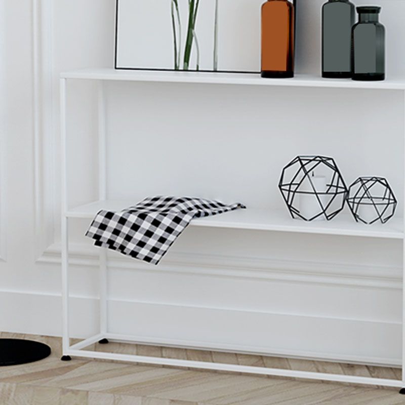 Tabla de consola moderna de hierro 2-plataforma 31.5 "Mesa de acento de altura para Hall