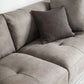 Tufted Modern Faux Leather Sofa Tuxedo Arm Cushions Sofa - 31.5" H