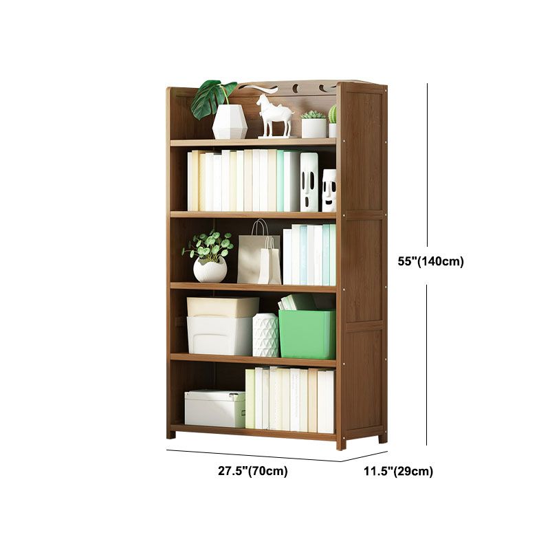 Modern Bamboo Shelf Bookcase Brown Closed Back Book Shelf for Study Room Clearhalo 'Bookcases' 'furn' 'furn_bookcases' 'Furniture' 'Office Furniture' 1200x1200_f90d8958-589b-4423-9caa-ba1ca7d110a2