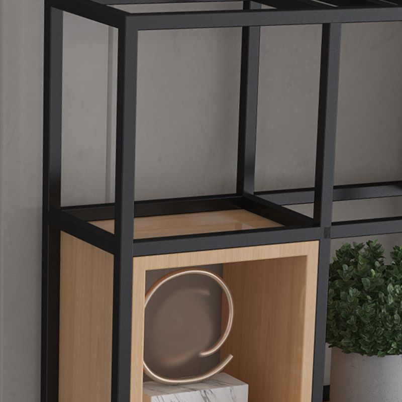 Industrial Open Etagere Bookshelf Iron Frame Solid Wood Shelf Bookshelf Clearhalo 'Bookcases' 'furn' 'furn_bookcases' 'Furniture' 'furniture_bookcases' 'kitchen' 'kitchen_bookcases' 'Living Room Furniture' 'Office Furniture' 1200x1200_f90d98e2-17de-42e8-848d-f83fb5556f6d