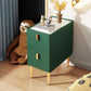 Glam Glam Rectangular Stone Top Night Table Table Cuir de 2 Drawer Tablette de nuit avec 4 jambes