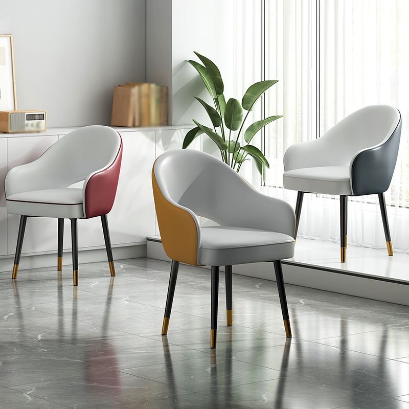 European Glam Style Metal Chairs Set Open Back Arm Dining Room Kitchen Chair Clearhalo ' kitchen&dining_furn' 'Dining Chairs' 'Dining Tables & Seating' 'dining_chair' 'furn' 'furn_dining_chair' 'Furniture' 'furniture_dining_chair' 'Kitchen & Dining Furniture' 'kitchen' 1200x1200_f90f4431-53a2-47a1-81f8-0ae084294d97