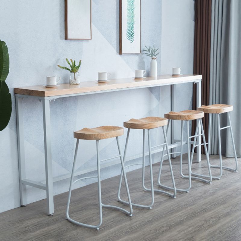 1/5 Pieces Industrial Rectangle Bar Table Set Wooden Counter Table with High Stools Clearhalo 'Bar Furniture' 'furn' 'furn_home_bar_bar_sets' 'Furniture' 'Home Bars & Bar Sets' 'home_bar_bar_sets' 'Kitchen & Dining Furniture' 1200x1200_f90f55f3-ce3e-41b0-8203-831ba679d730