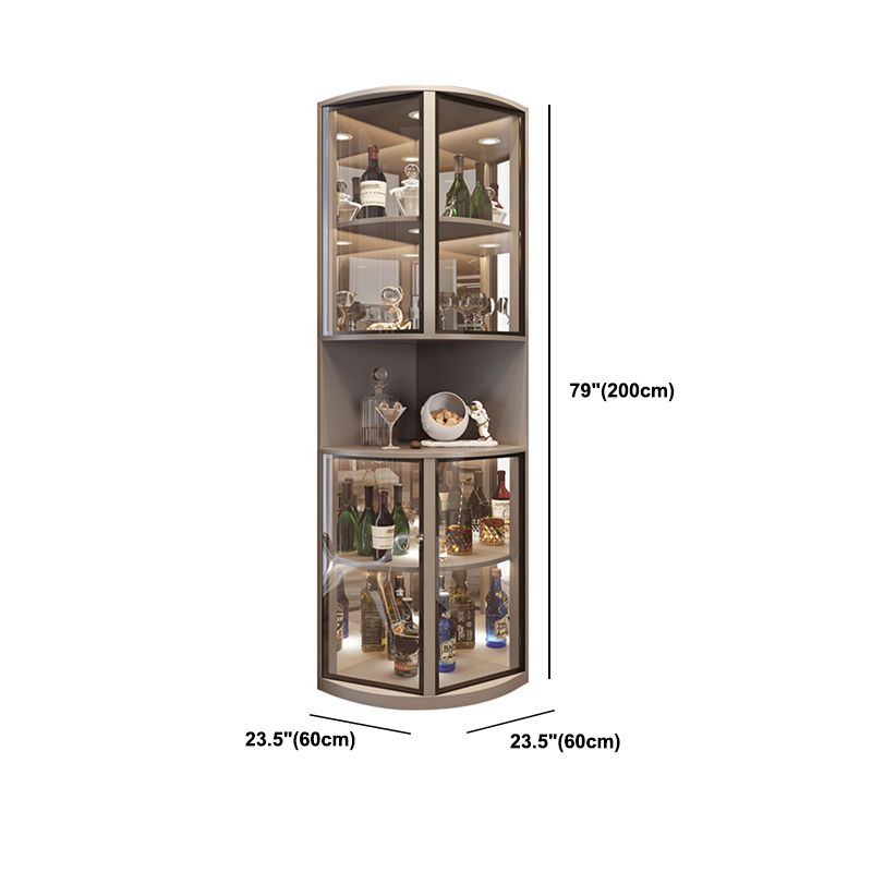 Modern Corner Unit Wood Curio Cabinet Glass Doors Storage Cabinet for Bathroom Clearhalo 'Display & China Cabinets' 'display_china_cabinets' 'furn' 'furn_display_china_cabinets' 'Furniture' 'Kitchen & Dining Furniture' 1200x1200_f9106778-f5d4-4262-8f53-0b578ffb2ec4