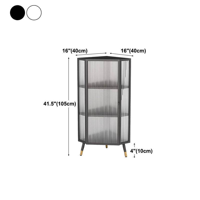 Modern Style Kitchen Server Glass Door Iron Frame Server for Living Room Clearhalo 'buffet_sideboard' 'Buffets & Sideboards' 'furn' 'furn_buffet_sideboard' 'Furniture' 'Kitchen & Dining Furniture' 1200x1200_f910b501-a8cf-4642-8f07-cba7061b23d3