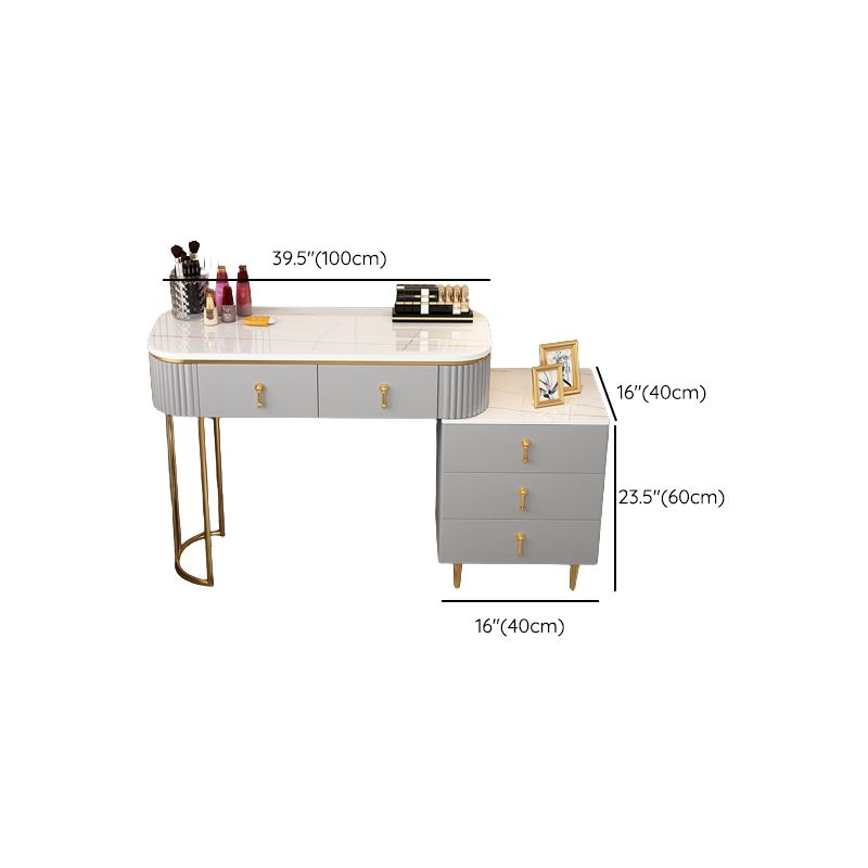 Contemporary With Drawer Gray Wooden Mirror Bedroom Make-up Vanity Clearhalo 'Bedroom Furniture' 'furn' 'furn_makeup_vanities' 'Furniture' 'Makeup Vanities' 'makeup_vanities' 1200x1200_f9123089-3458-43b4-a267-832026a478ae