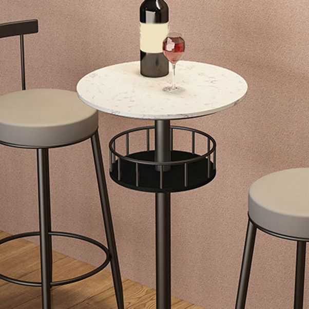 1/3 pièces Glam Iron Bar Table Set Rangement Bistro Ensemble de bistrot avec faux marbre Top