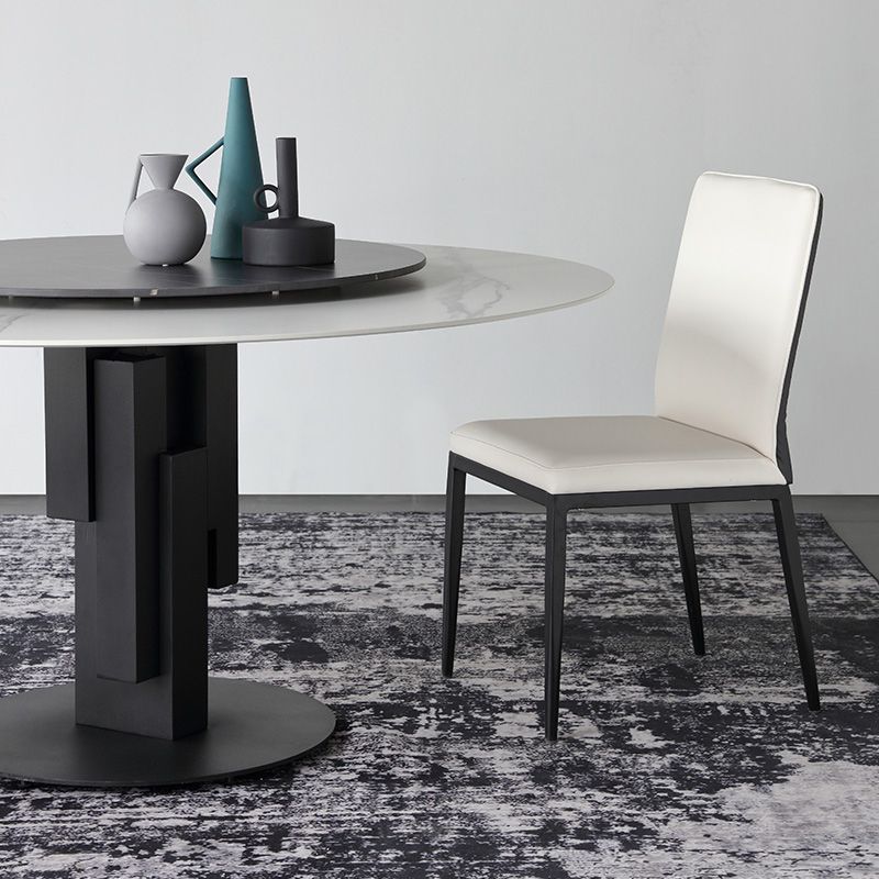Modern Round Dinette Set 1/4/7 Pieces Sintered Stone Top Dining Table Set with Turntable Clearhalo 'Dining Room Sets' 'Dining Tables & Seating' 'dining_room_set' 'furn' 'furn_dining_room_set' 'Furniture' 'furniture_dining_room_set' 'Kitchen & Dining Furniture' 1200x1200_f9129e0b-0d45-4c1a-b9c8-10c9b142e0f0