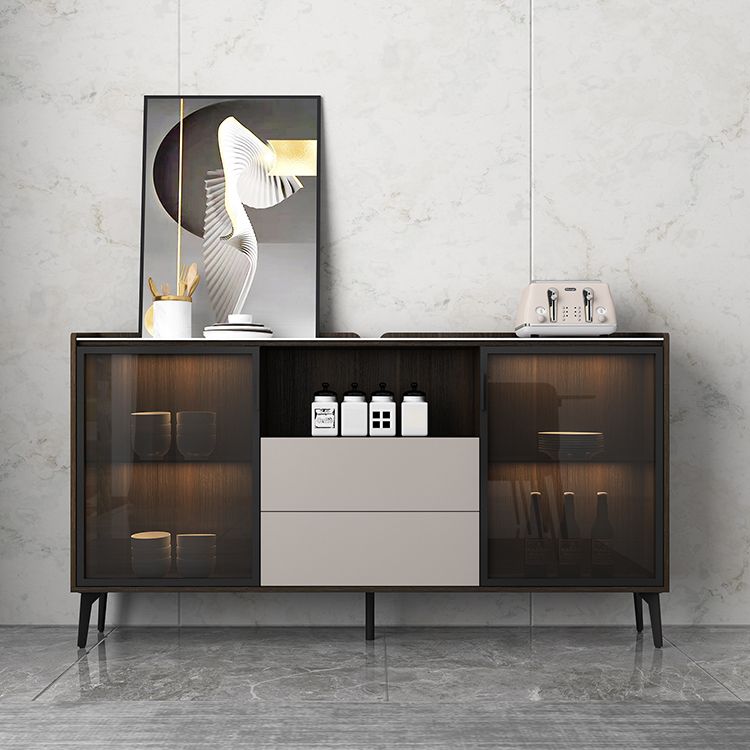 Scheda laterale in stile moderno con cassetti e sideboard di archiviazione per sala da pranzo