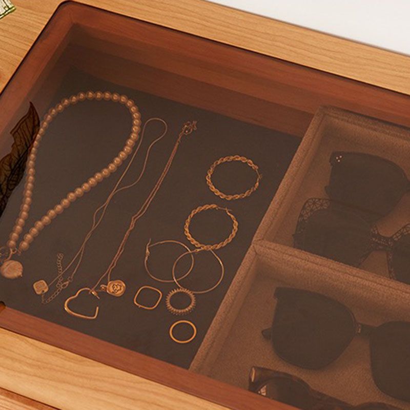 Modernismo horizontal tocador doble de almacenamiento de madera maciza para dormitorio