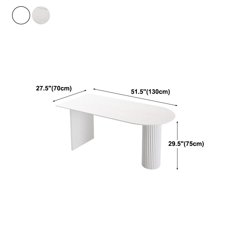 Irregular Shape White Table for Restaurant Modern Island Table with Double Pedestal Clearhalo 'Dining Tables & Seating' 'Dining Tables' 'dining_table' 'furn' 'furn_dining_table' 'Furniture' 'furniture_dining_table' 'Kitchen & Dining Furniture' 'kitchen' 'kitchen_dining_table' 1200x1200_f9132f6d-70fe-4c98-af96-1278bdf6744d