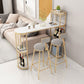 Modern Gold Iron Bar Dining Table Faux Marble Top Indoor Bistro Table with Wine Rack Clearhalo 'Bar Furniture' 'Bar Tables' 'bar_tables' 'furn' 'furn_bar_tables' 'Furniture' 'furniture_bar_tables' 'Kitchen & Dining Furniture' 1200x1200_f9137ff7-eb4e-425b-8e62-9020cfad1523