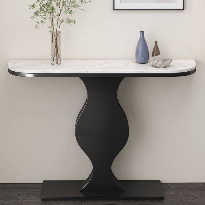 Modern de 31.5 "Table de acento de altura Stone Half Moon Console Table