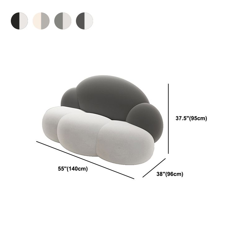 29,52 "divano a forma di nuvola curva larga in velluto per soggiorno per soggiorno