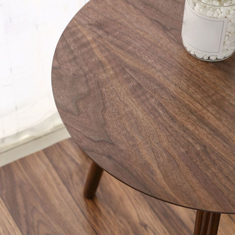 Modern 3 Legs Cocktail Table Round Wood Coffee Table - Brown Clearhalo 'Coffee & Accent Tables' 'Coffee Tables' 'coffee_tables' 'furn' 'furn_coffee_tables' 'Furniture' 'furniture_coffee_tables' 'Living Room Furniture' 1200x1200_f9141519-5e21-4341-bbb2-6b9810310b03