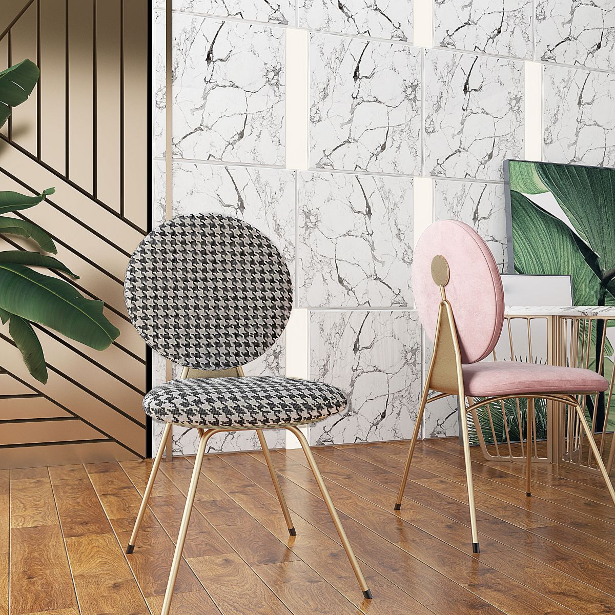 Nordic Style Metal Dining Room Chairs Open Back Side Armless Chair for Home Use Clearhalo ' kitchen&dining_furn' 'Dining Chairs' 'Dining Tables & Seating' 'dining_chair' 'furn' 'furn_dining_chair' 'Furniture' 'furniture_dining_chair' 'Kitchen & Dining Furniture' 'kitchen' 1200x1200_f915252b-8ee8-4131-871b-ea57ecabddc0