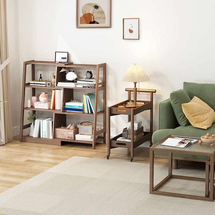 Wooden Ladder Bookshelf Modern Style Open Back Bookcase for Home Office