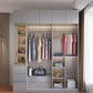 Grijze kleur garderobe armoire houten zachte close deur garderobe kast met 2-ladel