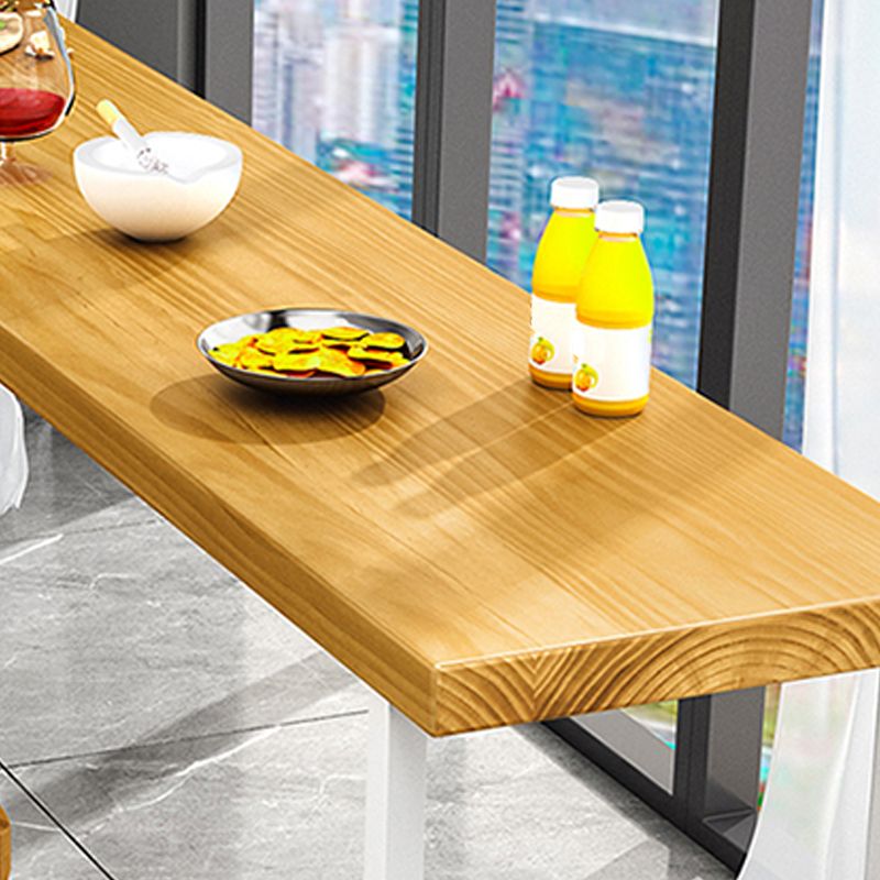 Brown Modern Style Bar Table in Solid Wood and Metal Balcony Bar Table Clearhalo 'Bar Furniture' 'Bar Tables' 'bar_tables' 'furn' 'furn_bar_tables' 'Furniture' 'furniture_bar_tables' 'Kitchen & Dining Furniture' 1200x1200_f9180968-8397-4e31-bb27-75f1abdbcd5c