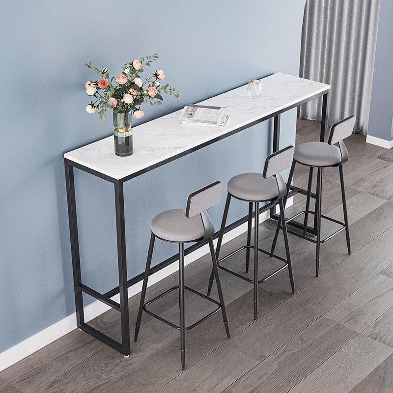 Scandinavian Metal Barstool Velvet Stool in Matte Finish for Indoor