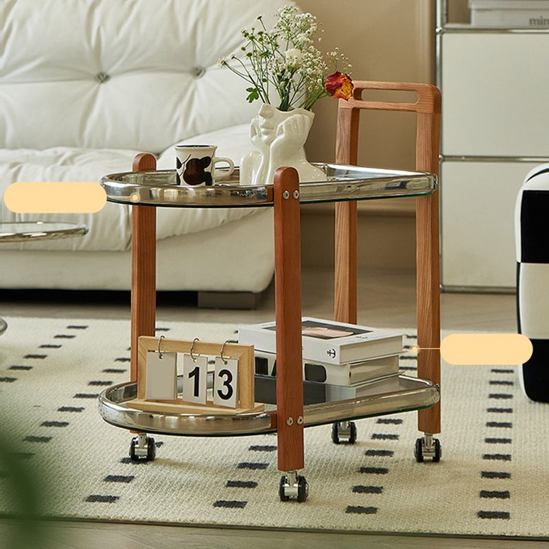 Mesa de vidrio geométrico contemporánea de la mesa de vidrio de vidrio con estante