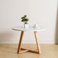 Table basse ronde en bois de style moderne, table de cocktail à pieds croisés