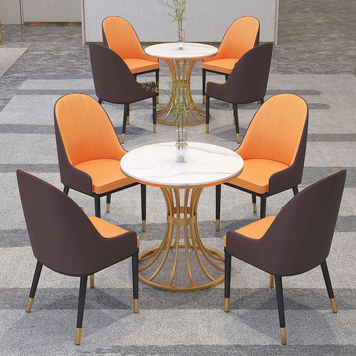 Contemporary Dining Set with Padded Chairs 1/5 Pieces Stone Top Dinette Set for Home