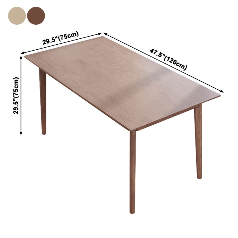 Rectangle Ash Wood Table in Nature/Walnut Modern Dining Table with 4 Legs for Restaurant Clearhalo ' dining_table' 'Dining Tables & Seating' 'Dining Tables' 'furn' 'furn_dining_table' 'Furniture' 'furniture_dining_table' 'Kitchen & Dining Furniture' 'kitchen&dining_furn' 'kitchen' 'kitchen_dining_table' 1200x1200_f91dec33-966e-42c3-925d-1f19531397d5