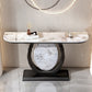 Tavolo accento in pietra glam tavolo divano console mezza luna per sala