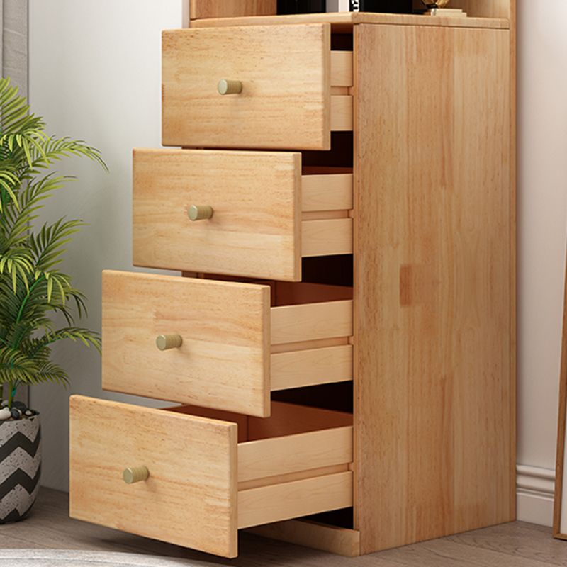 73,23 "Alta cassetta angolare a 4 cassetti, cassa di accento di legno con ripiani