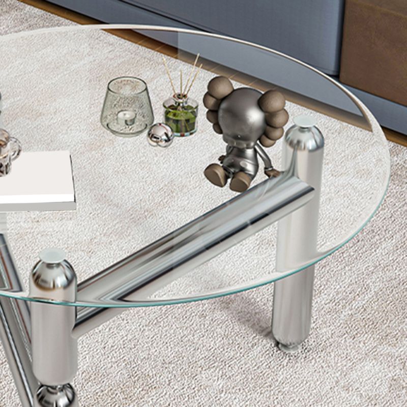 3脚ミニマリストコーヒーラウンドテーブル開いた棚カクテルテーブル