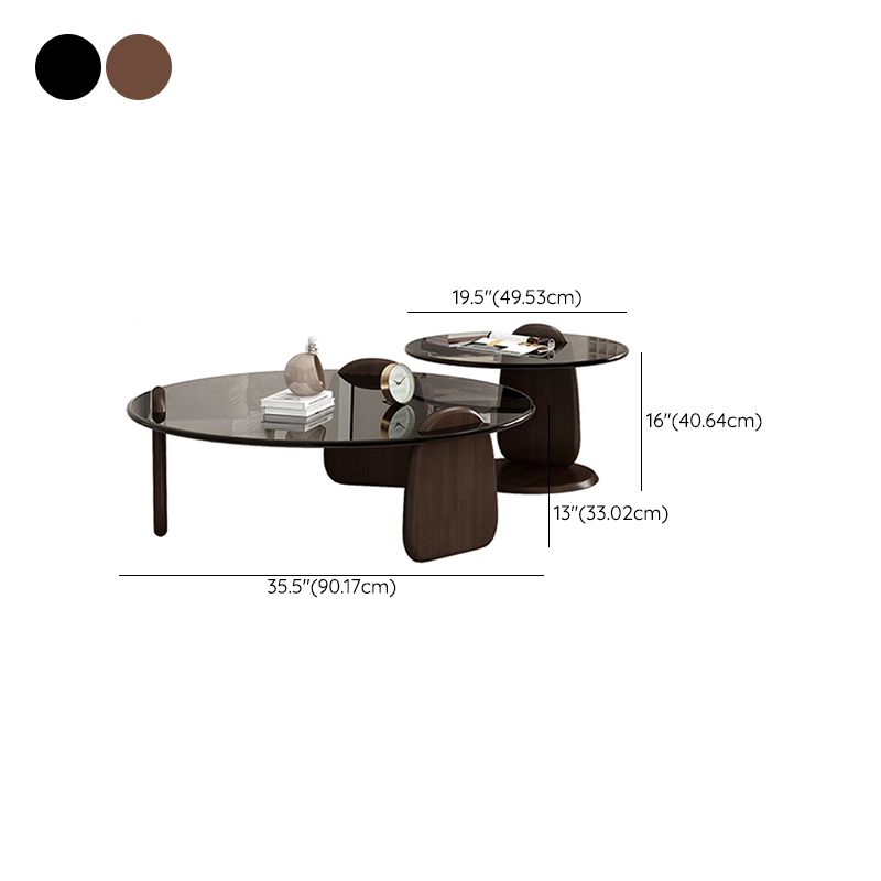 Glass Top Coffee Table Contemporary 3 Legs Coffee Cocktail Table Clearhalo 'Coffee & Accent Tables' 'Coffee Tables' 'coffee_tables' 'furn' 'furn_coffee_tables' 'Furniture' 'Living Room Furniture' 1200x1200_f9222728-fbd2-4a53-8ee8-e92ee9cd5585