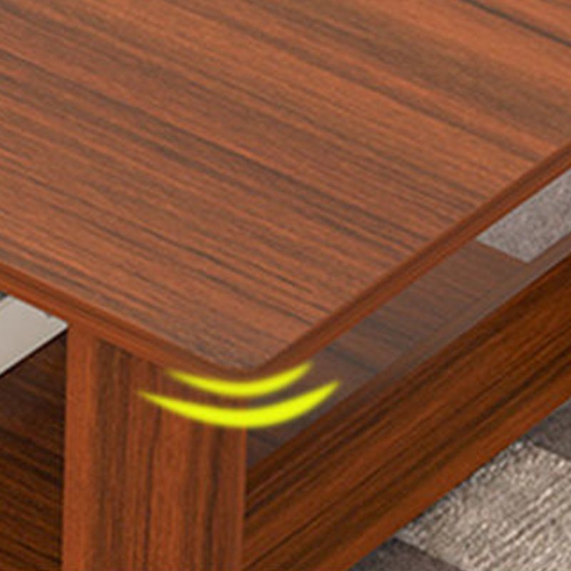 Rectangular Wooden 4 Legs Coffee Cocktail Table with Storage Shelf Clearhalo 'Coffee & Accent Tables' 'Coffee Tables' 'coffee_tables' 'furn' 'furn_coffee_tables' 'Furniture' 'Living Room Furniture' 1200x1200_f922d677-2ed4-4d19-8ee9-f75c23fd3a25