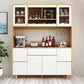 Modern Faux Wood Dining Hutch Standard Natural Hutch Cabinet with Doors