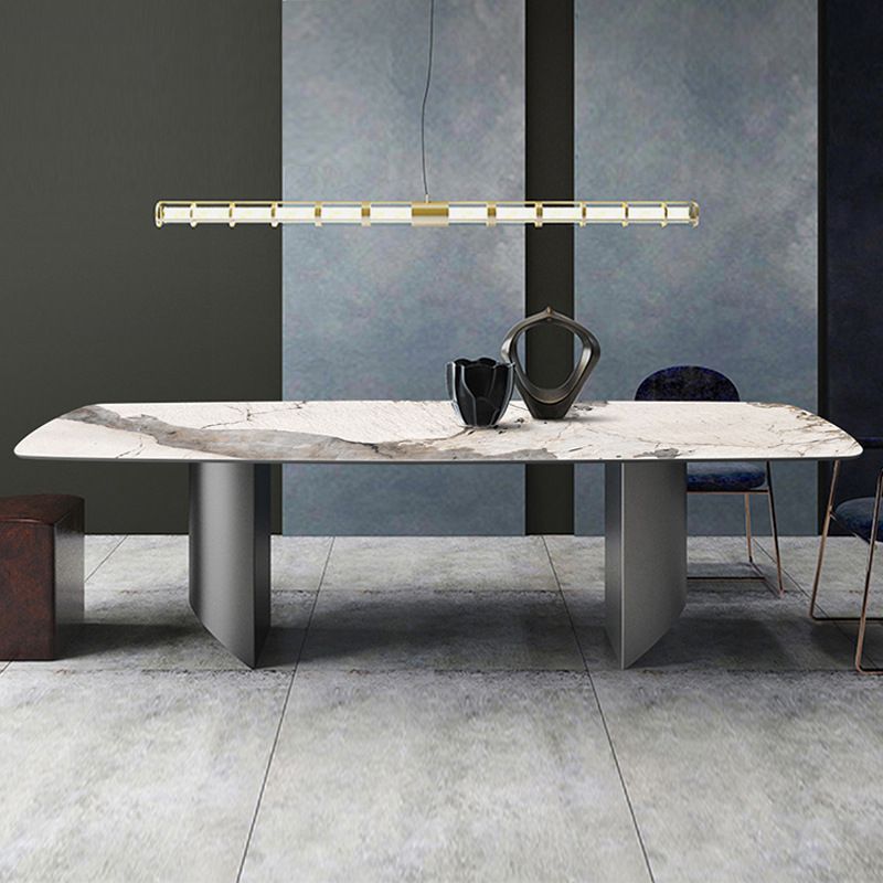 Metal Traditional Luxury Rectangle Table Sintered Stone Indoor Table for Dining Room Clearhalo ' dining_table' 'Dining Tables & Seating' 'Dining Tables' 'furn' 'furn_dining_table' 'Furniture' 'furniture_dining_table' 'Kitchen & Dining Furniture' 'kitchen&dining_furn' 'kitchen' 'kitchen_dining_table' 1200x1200_f9238068-6113-4942-b3a0-b3c22a9ded3d