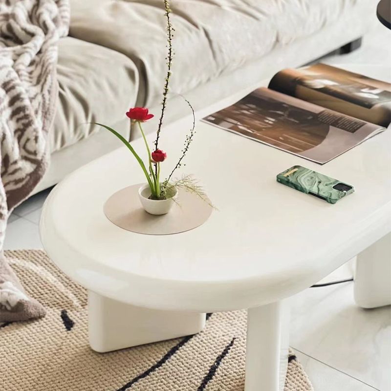 Contemporary Oval Wooden Coffee Table with 4 Legs and Wooden Top Clearhalo 'Coffee & Accent Tables' 'Coffee Tables' 'coffee_tables' 'furn' 'furn_coffee_tables' 'Furniture' 'Living Room Furniture' 1200x1200_f9240e3a-9c45-45a6-a26d-15b9175edfb2