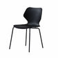 Modern Wing Back Side Chair Plastic Armless Dining Chair with Metal Base