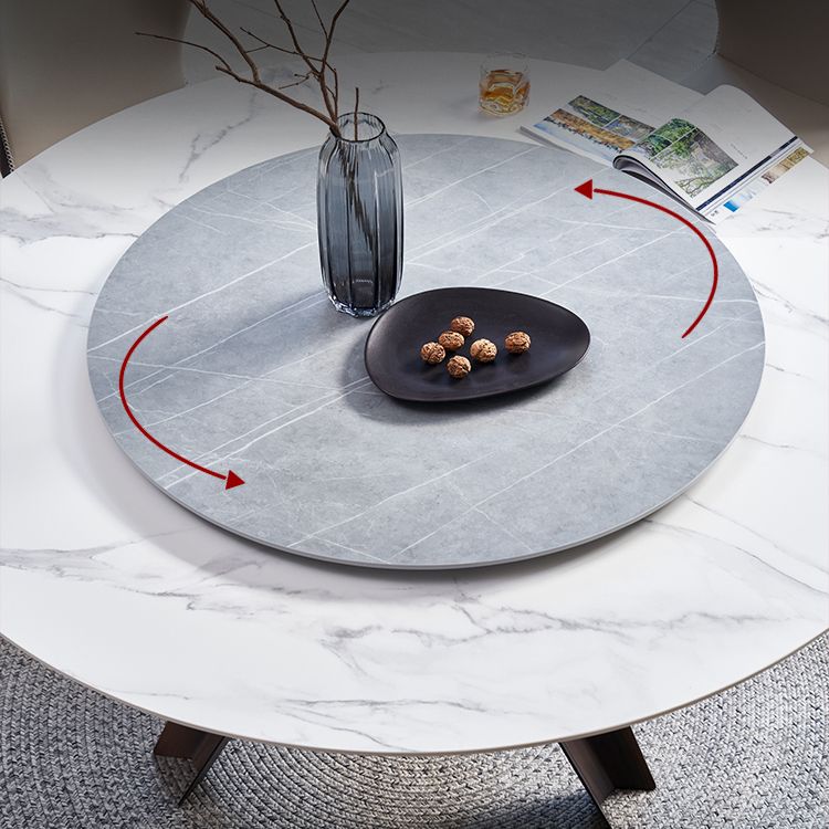 Stone Dining Table Simple Style Round Dining Site Table with Turntable Clearhalo ' dining_table' 'Dining Tables & Seating' 'Dining Tables' 'furn' 'furn_dining_table' 'Furniture' 'furniture_dining_table' 'Kitchen & Dining Furniture' 'kitchen&dining_furn' 'kitchen' 'kitchen_dining_table' 1200x1200_f9260820-40a5-4d31-99d6-e46aa5996855