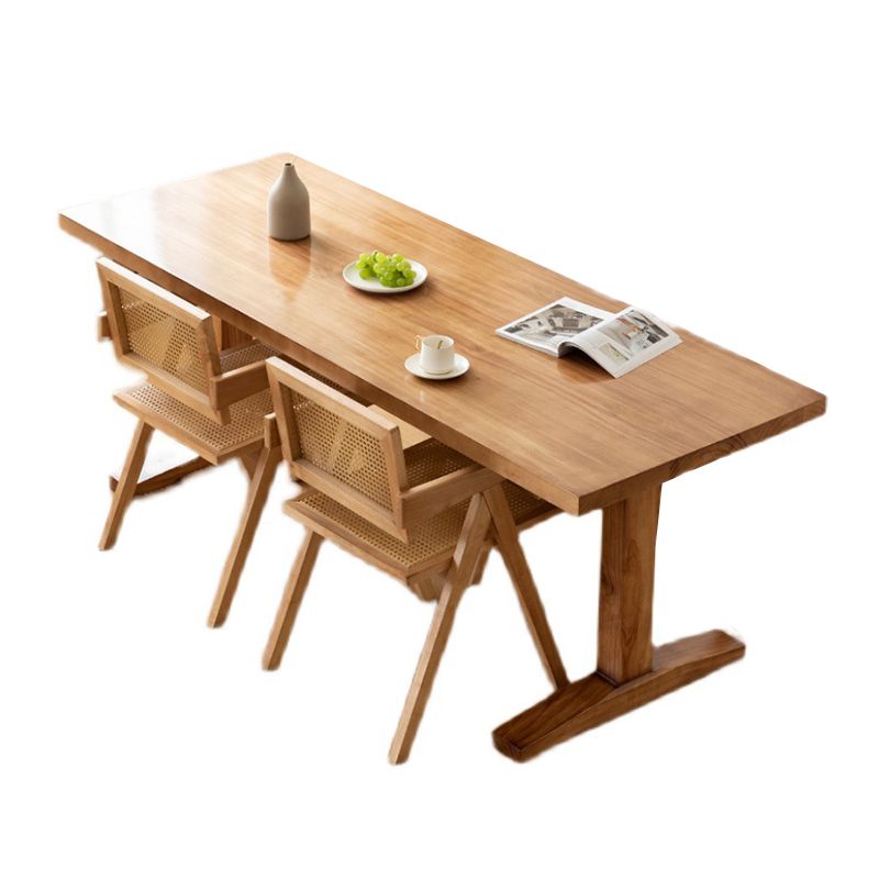 Modern Rectangular Dining Table Solid Wood Dining Table with Double Pedestal Clearhalo 'Dining Tables & Seating' 'Dining Tables' 'dining_table' 'furn' 'furn_dining_table' 'Furniture' 'furniture_dining_table' 'Kitchen & Dining Furniture' 'kitchen' 'kitchen_dining_table' 1200x1200_f9266c1e-bea4-4aa7-acce-2fca63682253
