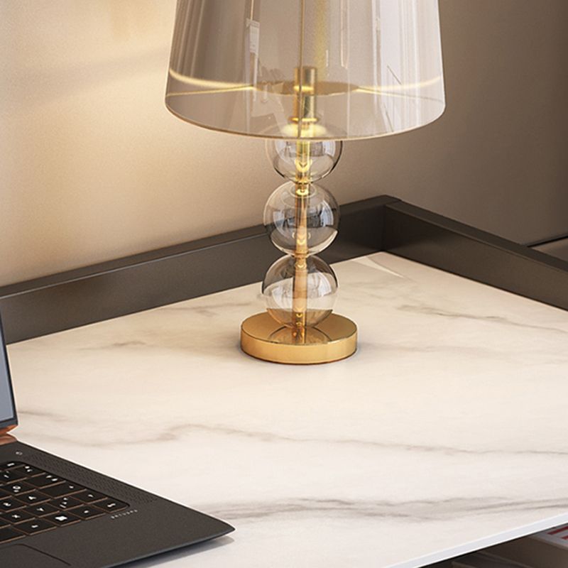 Zeitgenössischer Stein Schreibtisch Rechteckiger Home Office Desk mit 2 Schubladen