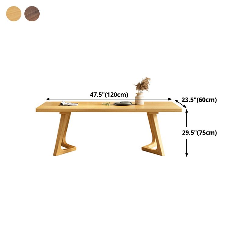 Solid Wood Dining Table Pine Wood Rectangle Table with Double Pedestal Base Clearhalo ' dining_table' 'Dining Tables & Seating' 'Dining Tables' 'furn' 'furn_dining_table' 'Furniture' 'furniture_dining_table' 'Kitchen & Dining Furniture' 'kitchen&dining_furn' 'kitchen' 'kitchen_dining_table' 1200x1200_f92813fe-b1cf-4850-92d8-7a17a1be99f9