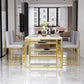 Metal and Slate Table Contemporary Family Rectangular Dining Table Clearhalo 'Dining Tables & Seating' 'Dining Tables' 'dining_table' 'furn' 'furn_dining_table' 'Furniture' 'Kitchen & Dining Furniture' 1200x1200_f928c45a-a185-4160-9ce5-6d49d9aa4503