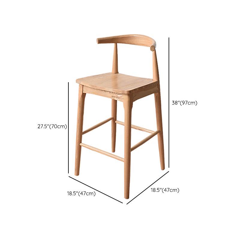 Modern Armless Backrest Counter Stool Wood Cafe Bar Stool with Wooden Seat Clearhalo 'Bar Furniture' 'Bar Stools' 'bar_stools' 'furn' 'furn_bar_stools' 'Furniture' 'Kitchen & Dining Furniture' 1200x1200_f929de69-f3e5-488f-a7ab-aba8185e7cb0
