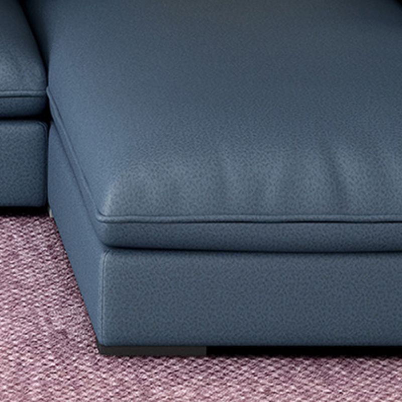 Section contemporaine en L avec oreiller en dos et bras encastrés pour 4 personnes