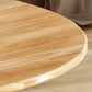 Mesa de comedor redonda de madera maciza de estilo moderno con hojas abatibles en color natural